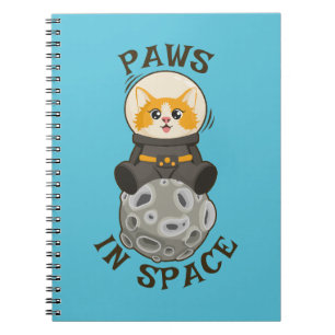 Fun Cat in space Cat Astronaut Cosmic animal Moon Notebook