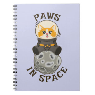 Fun Cat in space Cat Astronaut Cosmic animal Moon Notebook