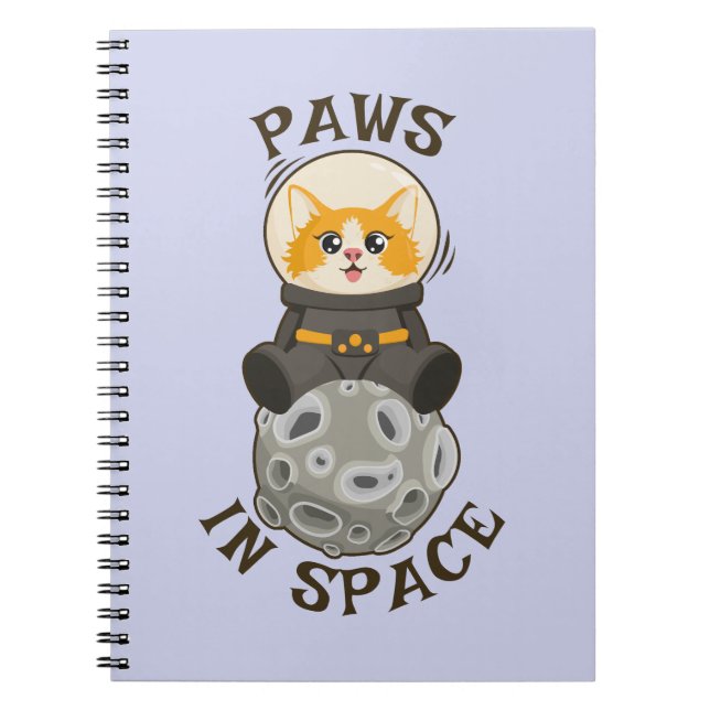 Fun Cat in space Cat Astronaut Cosmic animal Moon Notebook (Front)