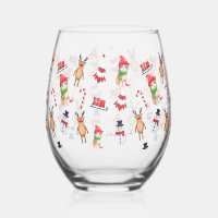 Fun cat kitty Santa animal snowman Sled Xmas tree