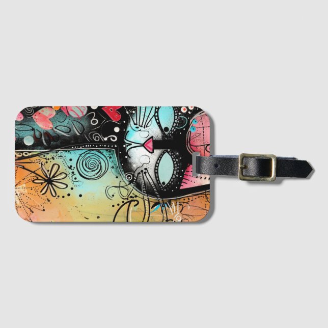 Fun Cat Modern Style Luggage Tag (Front Horizontal)
