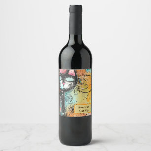 Fun Cat Modern Style Wine Label