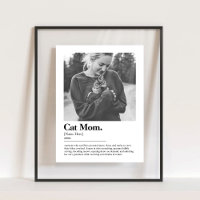 Fun Cat Mum Funny Dictionary Definition with Photo