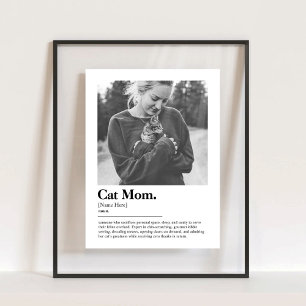 Fun Cat Mum Funny Dictionary Definition with Photo Acrylic Sign