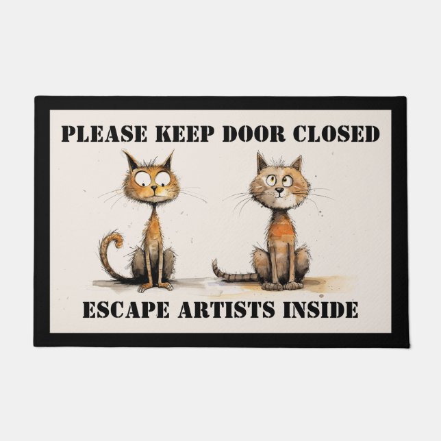 Fun Cat Owner's Door Mat (Front)