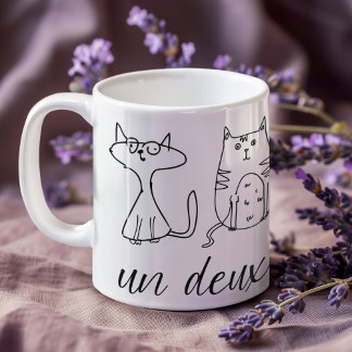 Fun Cat Person Un Deux Trois Coffee Mug