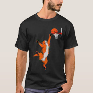 Fun Cat Playing Bysketbyll Sports Cat Bysketbyll L T-Shirt