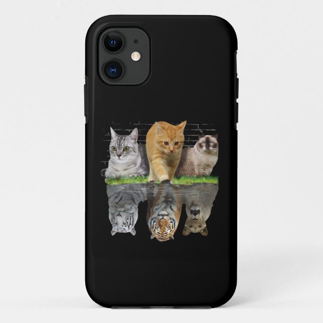 Fun Cat Reflection Gift Design Idea Case-Mate iPhone Case (Back)