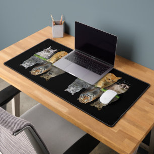 Fun Cat Reflection Gift Design Idea Desk Mat