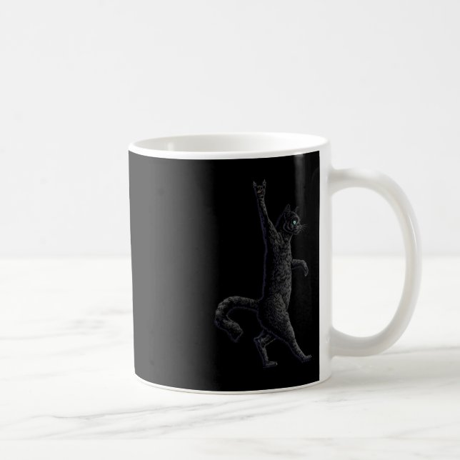 Fun Cat  Rock On Rock And Roll - Concert Band Tees Coffee Mug (Right)