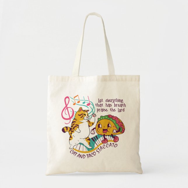 Fun CAT TACO STACCATO Christian Tote Bag (Front)