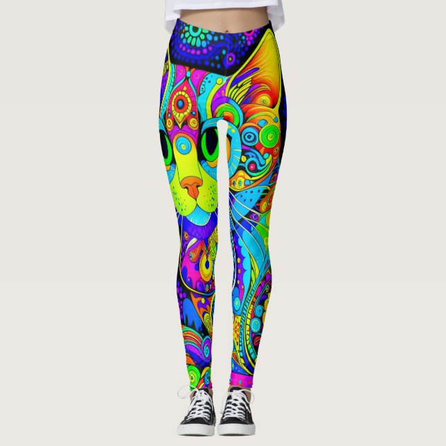 Fun Catnip Stoned Tomcat All-Over-Print Leggings (Front)