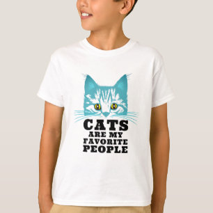 Fun Cats Are My Favourite Modern Black Bold Script T-Shirt