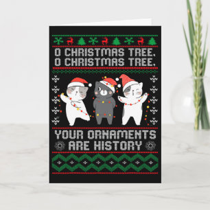 Fun Cats Christmas Ornaments Pajama Family Cat Lov Card