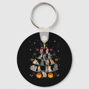 Fun Cats Christmas Tree Meowy Xmas Cats Tree Light Key Ring