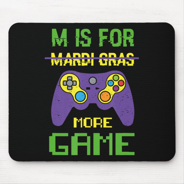 Fun Celebrate Mardi Gras Video Game Controller Gam Mouse Pad (Front)
