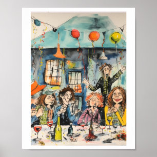 Fun, celebration illustration poster
