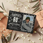 Fun Chalkboard Doodle Photo Surprise 60th Birthday Invitation<br><div class="desc">Unveil the fun with our modern and funky 'Shhh... It's a Surprise' 60th Birthday Party Invitation! With a touch of nostalgia on a rustic chalkboard design,  you can customise it with a personal photo and party details. Create an instant buzz for your surprise celebration!</div>