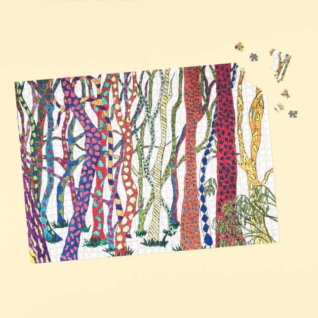 Fun Challenging Whimsical Colourful Crazy Forest  Jigsaw Puzzle (Creator Uploaded)