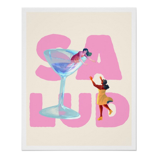 Fun Chaotic Party Aesthetic Illustration Poster (Front)