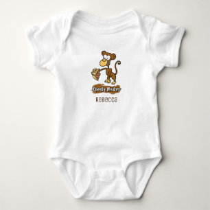 Fun Cheeky Monkey Cartoon Design Baby Bodysuit