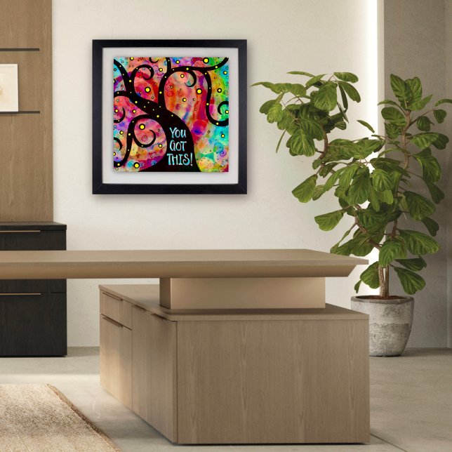 Fun Cheerful Colourful Tree Classroom Poster (Colorful You Got This Whimsical Tree poster by Inspirivity)