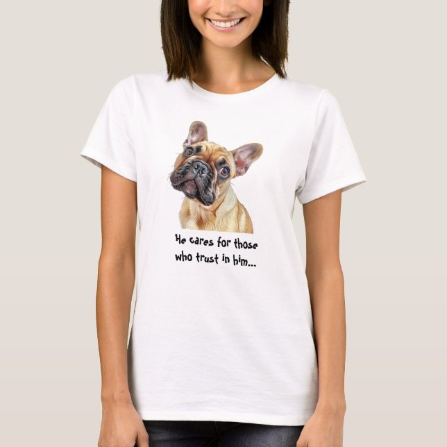  Fun Cheerful Happy Terrier Dog Scripture T-Shirt (Front)