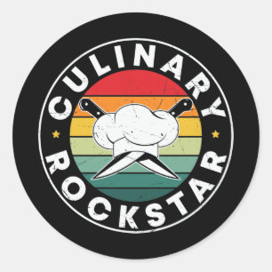 Fun chef word art  classic round sticker