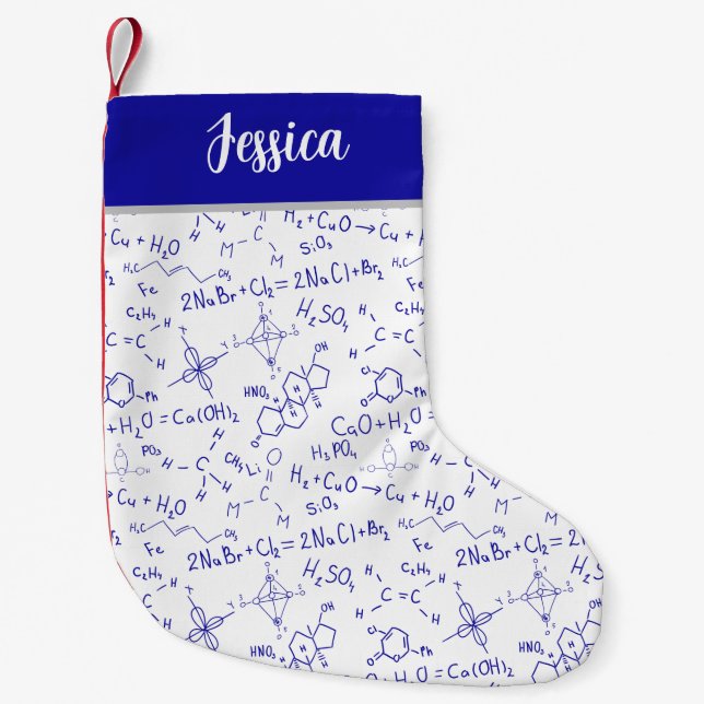 Fun Chemistry Notes Personalised  Small Christmas Stocking (Front)