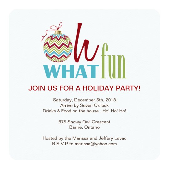 Fun Chevron Christmas Party Invitation