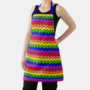 Fun Chevron Rainbow Colourful Apron