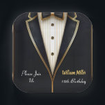 Fun Chic Suit Award Men Adult Tuxedo 18th Birthday Paper Plate<br><div class="desc">Step into a celebration of style with our "Fun Chic Suit Award" Men's Adult Tuxedo 18th Birthday Invitation! This invitation combines sophistication with a touch of fun, making it the perfect choice to mark the transition to adulthood. Dressed in a stylish tuxedo, the design sets a tone of excitement for...</div>