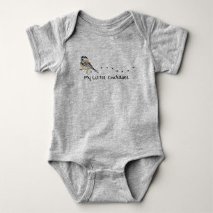 Fun Chickadee Cute little Bird Tracks   Baby Bodysuit
