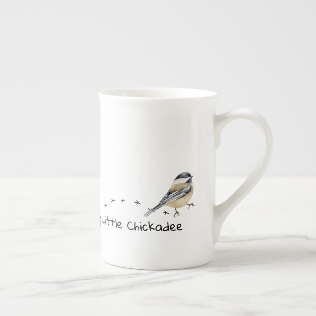 Fun Chickadee Cute little Bird Tracks Mug (Right)