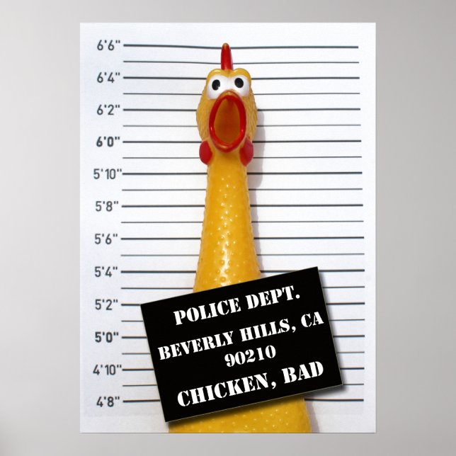 Fun Chicken Bad Mugshot Poster! Poster (Front)