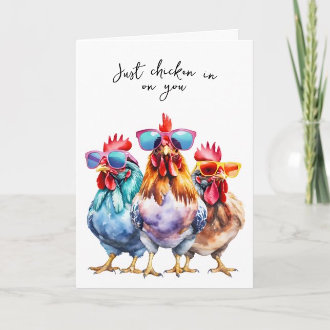 Fun Chickens Get Well Card (Front)