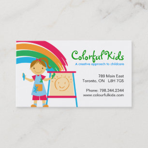 Fun Childcare Business Cards
