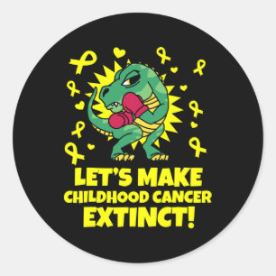 Fun Childhood Cancer Awareness Dinosaur Ribbon Chi Classic Round Sticker