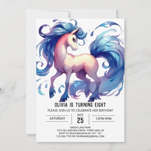 Fun Children Horse Birthday Invitation (Front)