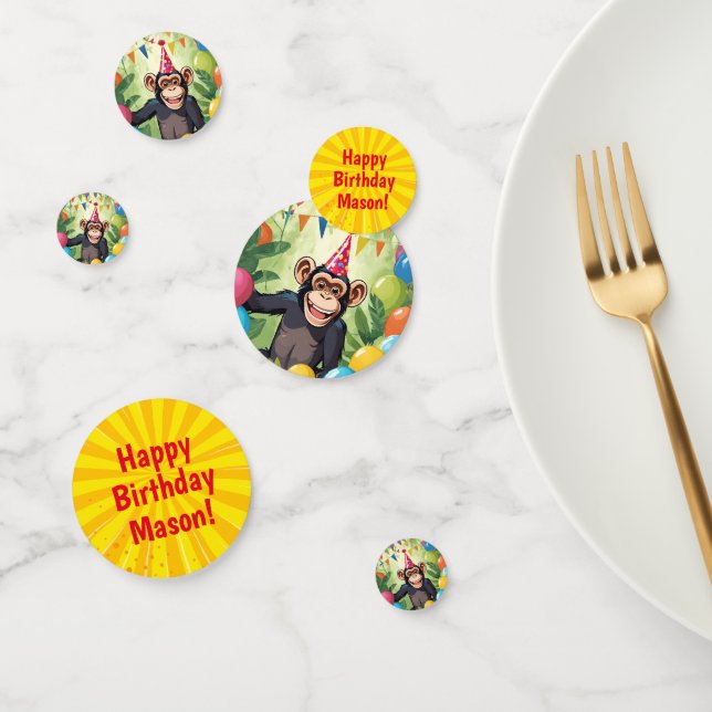 Fun Chimpanzee Kid's Wild Jungle Monkey Birthday Confetti (Group)