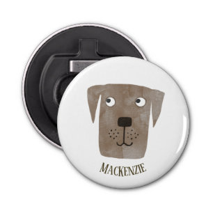 Fun Chocolate Labrador Retriever Dog Personalised Bottle Opener