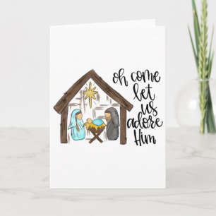Fun Christian Christmas Jesus Oh Come Let Us Adore Card