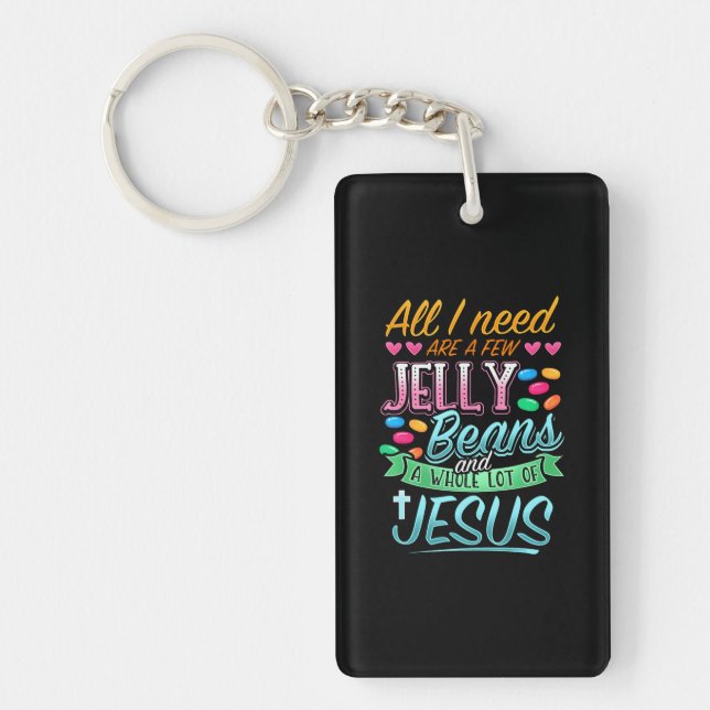 Fun Christian Jelly Bean Candy Lover Easter Jesus Key Ring (Front)
