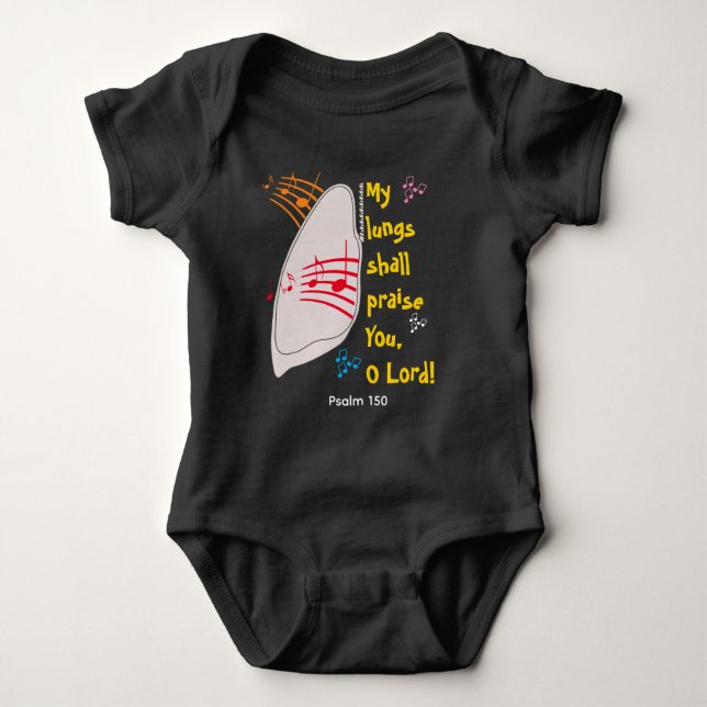 Fun Christian MY LUNGS SHALL PRAISE YOU Baby Bodysuit (Front)