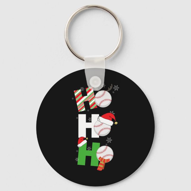 Fun Christmas Baseball Pyjamas Player Matching Tea Key Ring (Front)