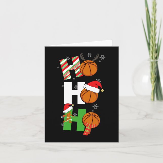 Fun Christmas Basketball Pyjamas Player Matching C Card (Front)
