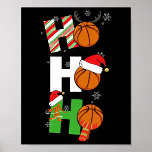 Fun Christmas Basketball Pyjamas Player Matching C Poster