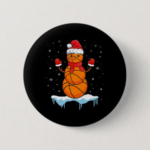 Fun Christmas Basketball Santa Snowman 6 Cm Round Badge
