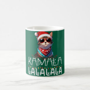 Fun Christmas Cat Kamala La La La La Coffee Mug