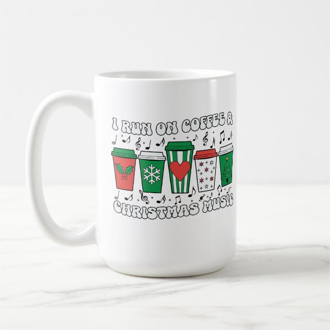 Fun Christmas Coffee Sayings on Festive Cups (Left)